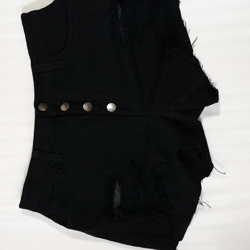 Fashion Nova Shorts Cut Offs Black Size S Pre-Owned